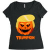 trumpkin funny donald trump pumpkin Women's Triblend Scoop T-shirt
