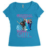 grandma of the birthday girl Women's Triblend Scoop T-shirt
