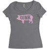 pig oink funny Women's Triblend Scoop T-shirt