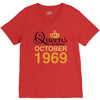 queens are born in october 1969 V-Neck Tee