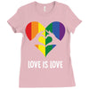 Love Is Love LGBT Rainbow Heart Ladies Fitted T-Shirt