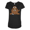 cokelat animal Maternity Scoop Neck T-shirt
