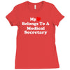 my heart belongs to a medical secretary Ladies Fitted T-Shirt