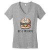 Burger and Fries Best Friends Women's V-Neck T-Shirt
