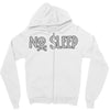 no sleep white Zipper Hoodie