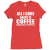 all i care about is coffee Ladies Fitted T-Shirt