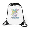 unicorns are born in february cute unicorn Drawstring Bags