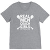 Real Men Coach Girls Softball Dad V-Neck Tee