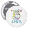 unicorns are born in april cute unicorn Pin-back button