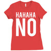 hahaha no Ladies Fitted T-Shirt