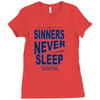 official t shirt mens you me at six sinners never sleep big all sizes Ladies Fitted T-Shirt