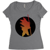 Goku Silhouette Women's Triblend Scoop T-shirt