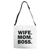 wife mom boss Adjustable Strap Totes