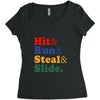 Hit Run Steal  Slide Women's Triblend Scoop T-shirt