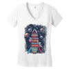 reading rocket ship Women's V-Neck T-Shirt