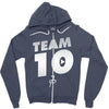 team 10  silver Zipper Hoodie