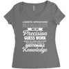 logistic operator manager we do precision guess work based on unreliab Women's Triblend Scoop T-shirt