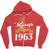 kings are born in 1963 Zipper Hoodie