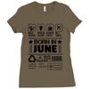 Born In June Ladies Fitted T-Shirt