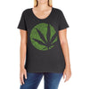 cannabis finger printing Ladies Curvy T-Shirt