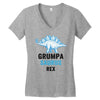 grumpa saurus rex Women's V-Neck T-Shirt