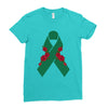 liver ribbon and rose Ladies Fitted T-Shirt