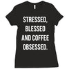 stressed, blessed and coffee obsessed Ladies Fitted T-Shirt