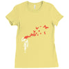 banksy headshot butterfly Ladies Fitted T-Shirt
