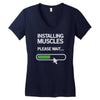 installing muscles please wait Women's V-Neck T-Shirt