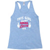 this girl loves drag racing Racerback Tank