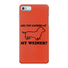 are you looking at my weiner t shirt funny dog wiener dachshund s m l iPhone 7 Case