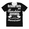 October Girls Are Sunshine Mixed With A Little Hurricane All Over Women's T-shirt