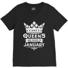 Queens Are Born In January V-Neck Tee