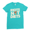 riots not diets Ladies Fitted T-Shirt