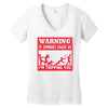 warning if zombies chase us i'm tripping you Women's V-Neck T-Shirt