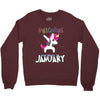 january  born unicorns Crewneck Sweatshirt