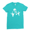 devil horns Ladies Fitted T-Shirt