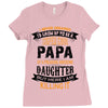 Super Cool Papa Of A Freaking Awesome Daughter Ladies Fitted T-Shirt
