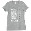 road bait beer boat fish story Ladies Fitted T-Shirt