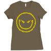 evil smiley emoticon Ladies Fitted T-Shirt