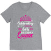 Celebrating With the 6th Birthday Queen V-Neck Tee