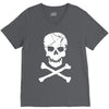 skull and crossbones pirate neon V-Neck Tee