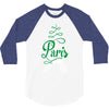 paris script eiffel tower french france 3/4 Sleeve Shirt