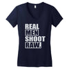 real men shoot raw Women's V-Neck T-Shirt