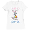 Bunny Happy Easter Ladies Fitted T-Shirt