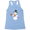 smiling snowman holding out christmas Racerback Tank