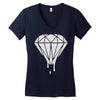 dripping diamond Women's V-Neck T-Shirt