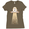 alien coffee invasion Ladies Fitted T-Shirt