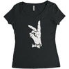 bunny sign Women's Triblend Scoop T-shirt