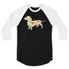 dachshund flower 3/4 Sleeve Shirt